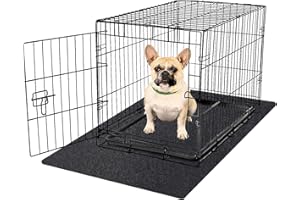 NYFITY Kennel Pad Dog Crate Mat Liner, Absorbs Urine, Waterproof, Non-Slip, Washable Puppy Pee Pad for Kennel Training - Unde