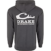 Drake Waterfowl mens Logo Hoodie – Midweight Cotton-poly Fleece Pullover With Jersey-lined Hood