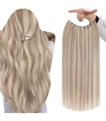 Blonde extension clips Halo Brand NWT Amazon.com : Halo Hair Extensions 20 Inch Invisible Wire  main image 3