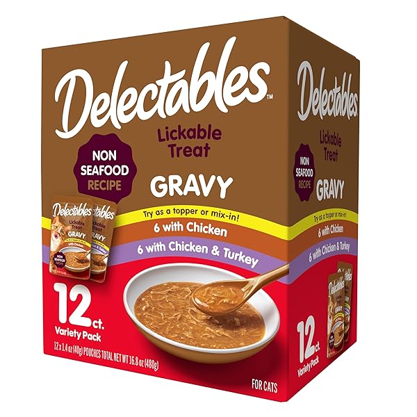 HARTZ DELECTABLES GRAVY NON-SEAFOOD LICKABLE WET CAT TREAT...