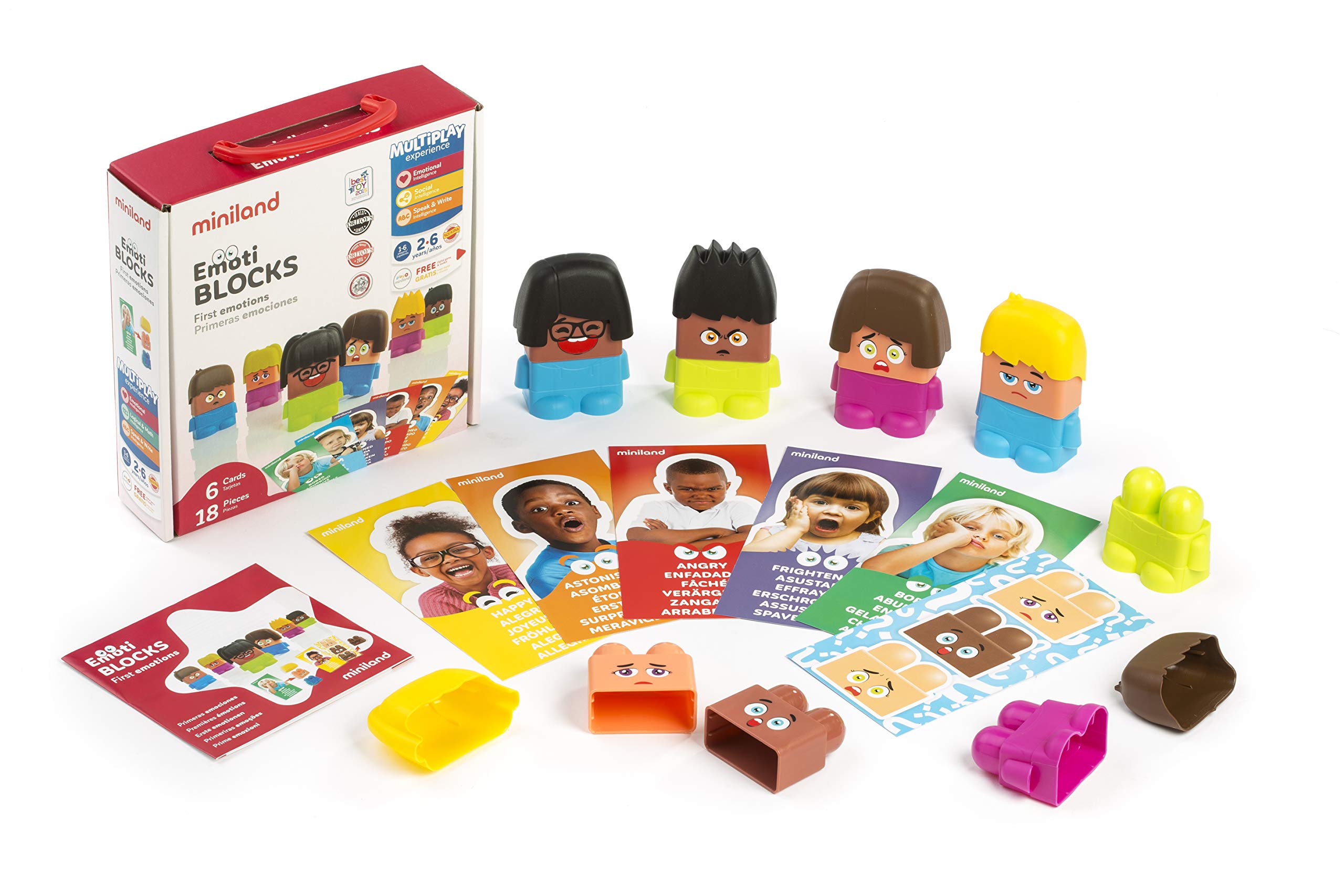 Miniland Emotions Characters Made In Block Pieces, From 2 Years Old 32350