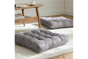 EzKamfort Floor Pillows Cushions for Adults - 22 x 22 Inch Meditation Cushion Pillow Square Floor Pillow Memory Foam Added Floor Cushion, Extra Large Floor Pillow Seating Cushions for Sitting on Floor