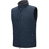 33,000ft Men's Lightweight Softshell Vest Outerwear Zip Up Fleece Lined Windproof Sleeveless Jacket for Golf Running Hiking