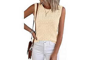 KIRUNDO Sweater Vest Women Summer Crochet Tank Tops 2026 Spring Trendy Sleeveless Knit Shirts Pullover Beach Vacation Clothes