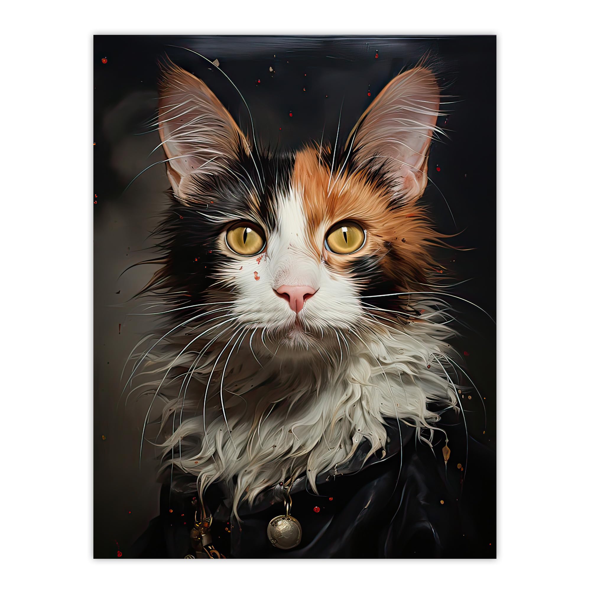 Artery8 Maine Coon Cat Animal Portrait Oil Painting Extra Large XL Wall Art Poster Print