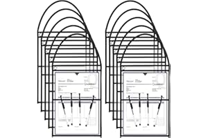 Epakh 30 Pack Shop Ticket Holders 9 x 12 Inch Work Order Plastic Sleeves Job Ticket Holders Dry Erase Repair Order Sleeves with Hanging Strap, Both Sides Clear(Black)