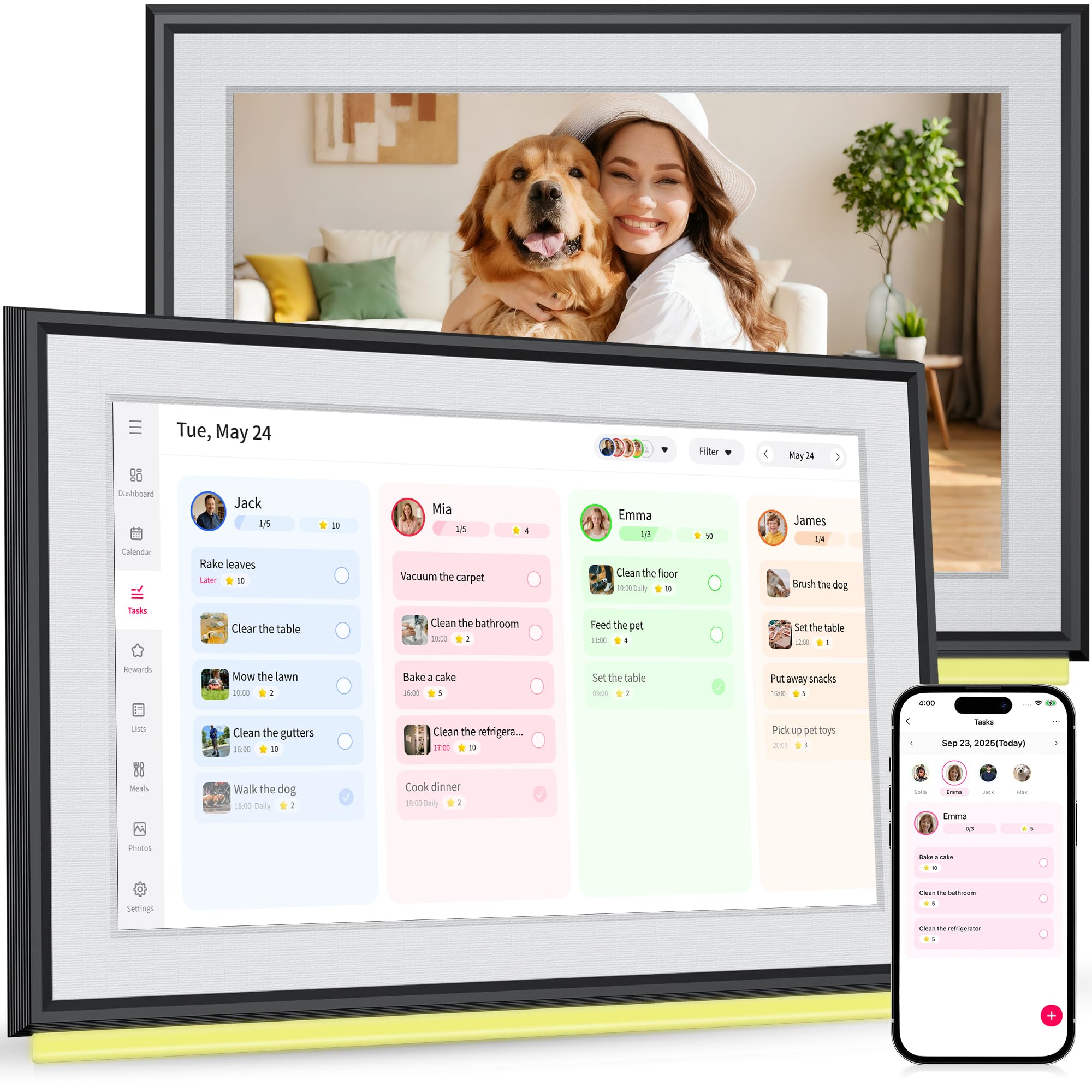 Photo 1 of BIGASUO 10.1" Digital Calendar, Smart Touchscreen Interactive Display, Electronic Organizer for Monthly, Weekly & Daily Agenda, Chore Chart, Meal Planner, To Do List, Family Schedules, Picture Frame