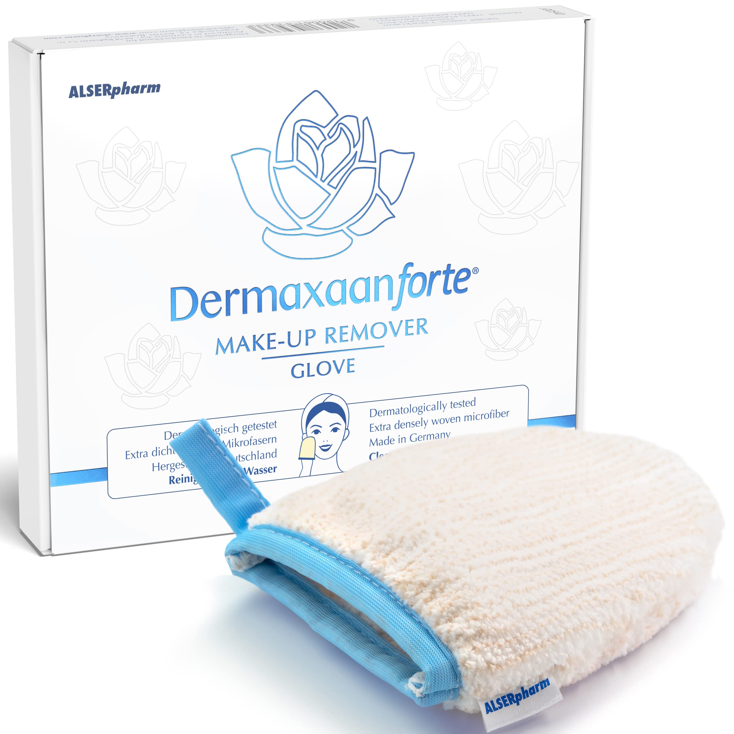 Dermaxaan forte Microfibre make-up remover glove, removes make-up only with water, dermatologically tested