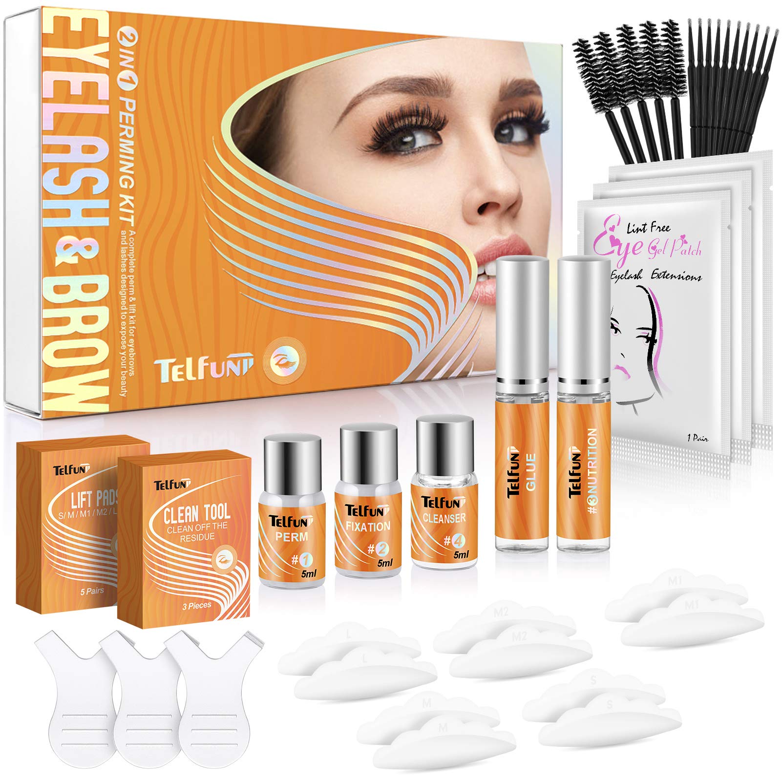 Buy Lash Lift Kit, Eyelash Perm Kit, Telfun Upgraded 2 in 1 Lash Lift