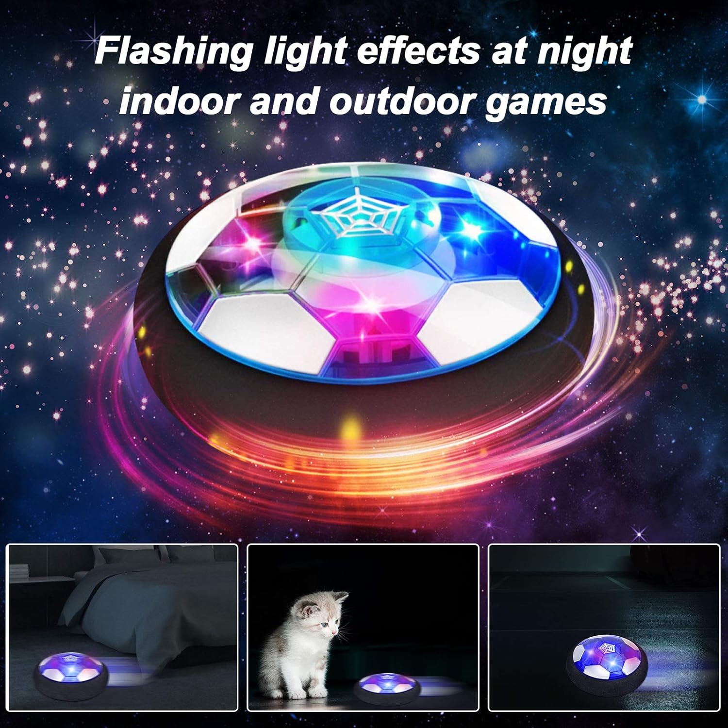 NextX Hover Hockey Soccer Toys for Kids Indoor & Outdoor Games Hovering Hockey Games Rechargeable Soccer Ball with Led Light for 3-12 Year Old Kids: Toys & Games