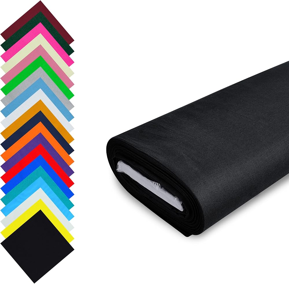 FT Fashion Track 100% Cotton Fabric Metre 58in Wide Black 60sq