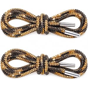 aadwiwk 2Pcs Rhinestone Shoe Laces, Bling Shoe Laces, Shoe Laces for Sneakers and Casual Footwear