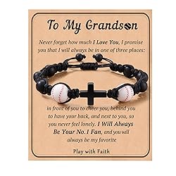 HGDEER Grandson Bracelet from grandma, Baseball