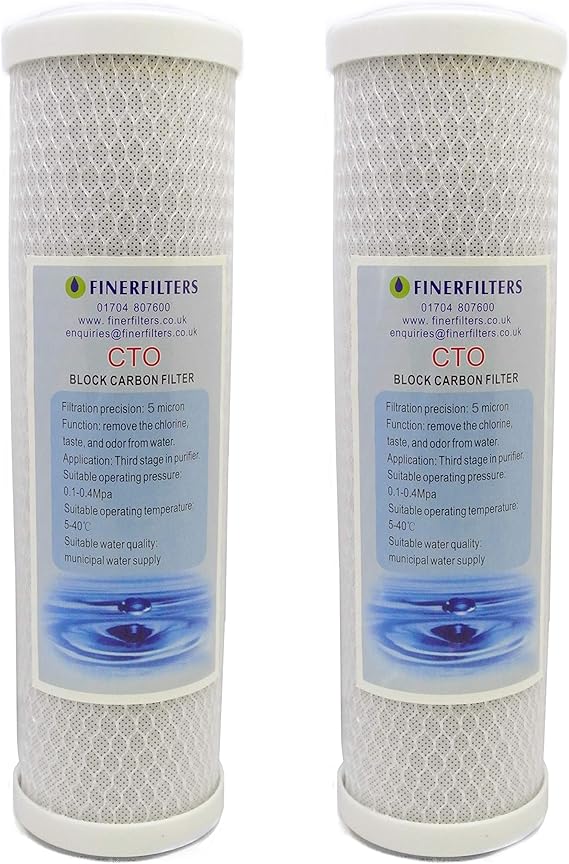 Finerfilters Filtro ai carboni attivi per acqua, 5 micron, 25 cm 2 pezzi Amazon.it Casa e cucina