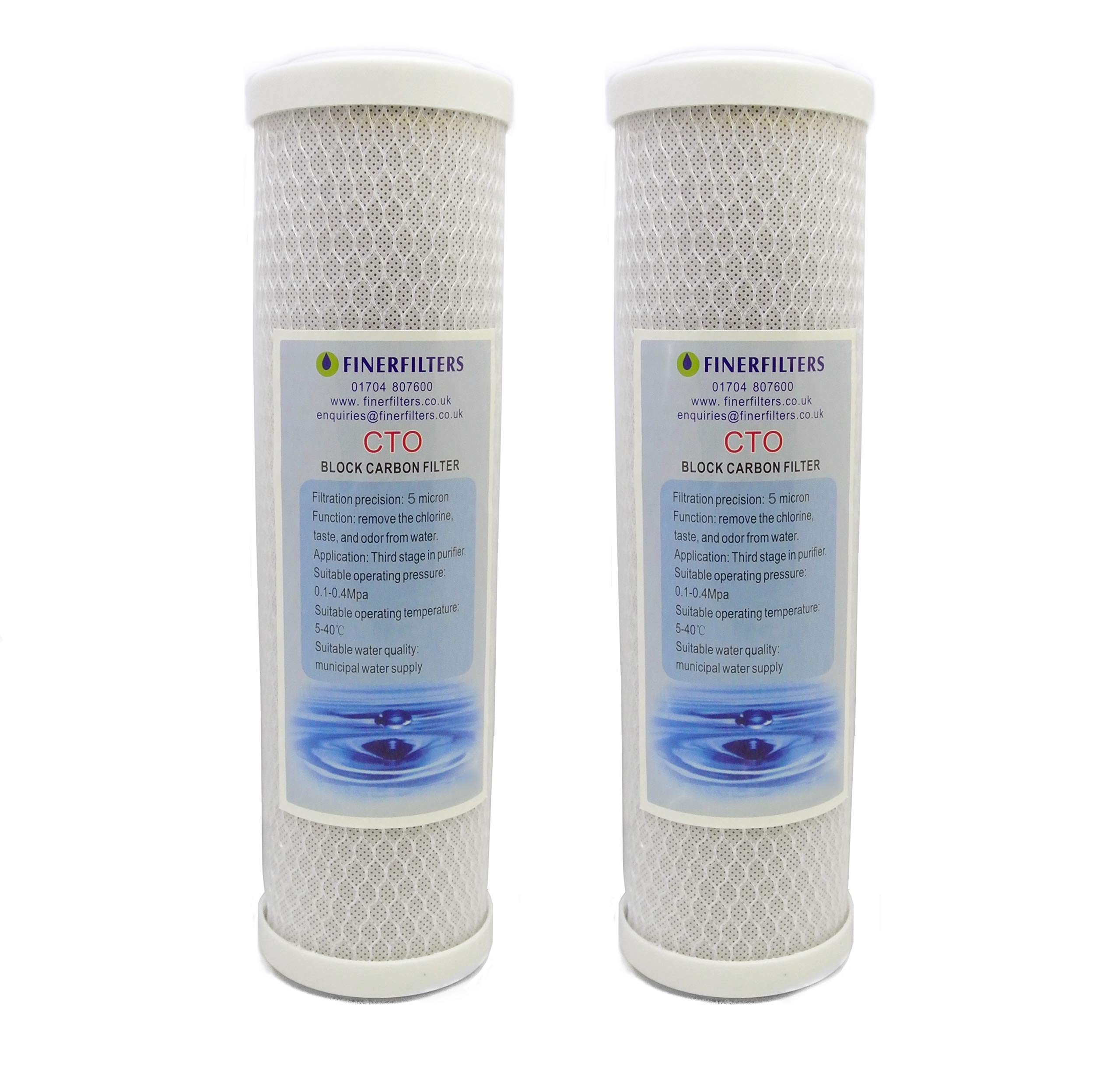 Finerfilters 10" Carbon Water Filter 5 Micron (2 Pack)