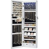 Amazon.com: SONGMICS 6 LEDs Mirror Jewelry Cabinet, 47.2-Inch Tall  