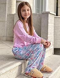 Arshiner Pajama Pants for Girls Long Sleep Plaid