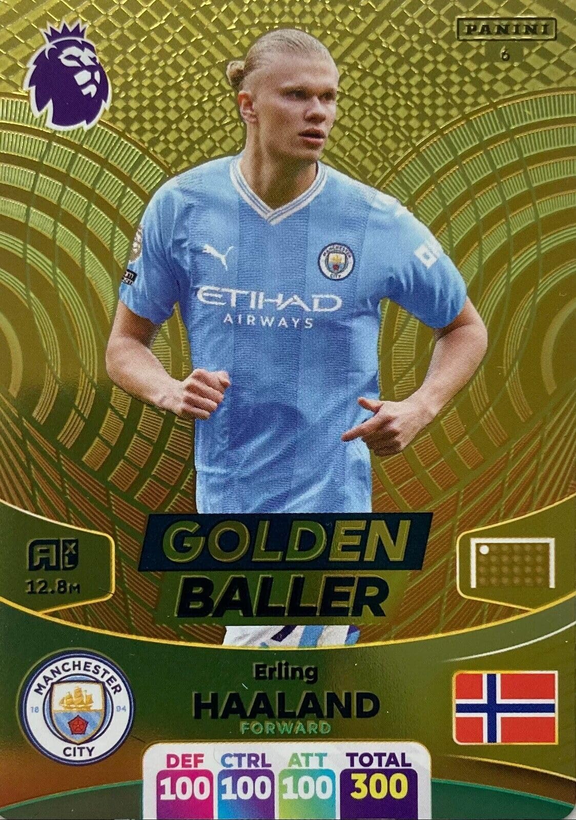 Panini Premier League 2023 2024 Erling Haaland Golden Baller Trading Card