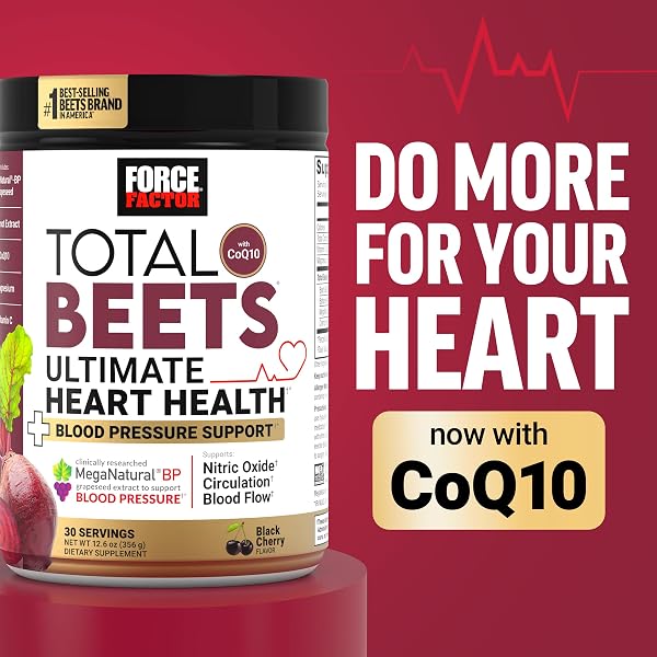 FORCE FACTOR TOTAL BEETS DELICIOUS SUPERFOOD POWDER WITH NITRATES TO SUPPORT HEALTHY BLOOD PRESSURE, CIRCULATION, BLOOD FLOW, NITRIC OXIDE, ENERGY, STAMINA & CARDIOVASCULAR HEART HEALTH, 30 SERVINGS