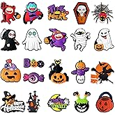 Taeekiy 21 Pcs Cute Halloween Charms Shoe Decor,fall Horror Goth Charms Decorations for Kids,Children, Teenagers, Adults.Halloween Shoe Charm Accessories Gifts for Halloween Party Favor Birthday