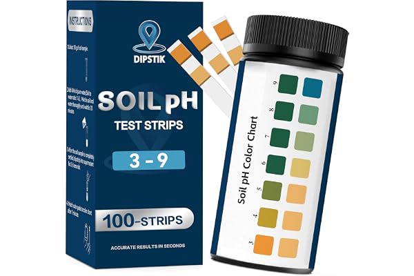 Soil pH Test Kit, Soil pH Test Strips 3–9 for Accurate Testing pH Level of Garden Lawn Flower Grass Vegetable Dirt Yard, Outd