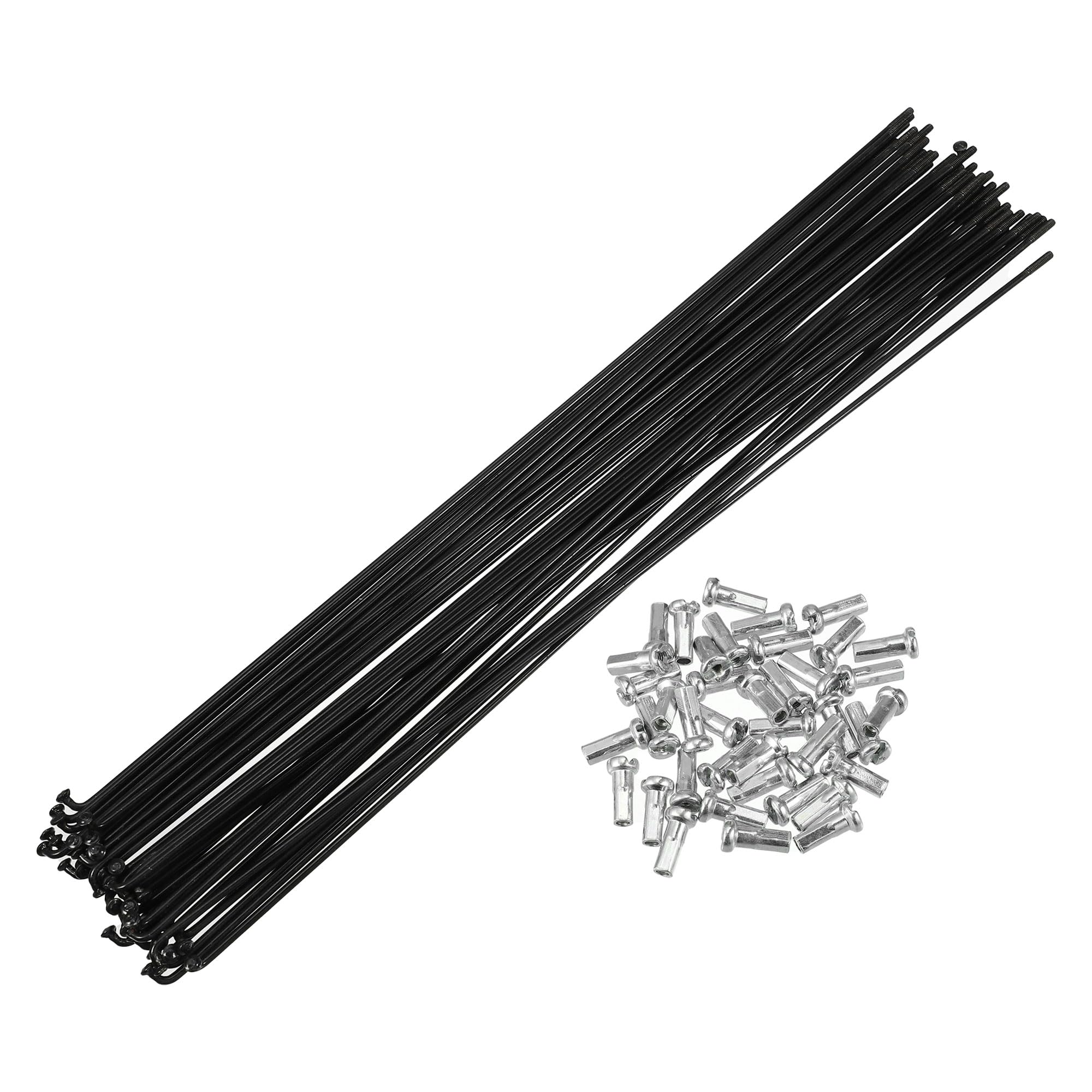 X AUTOHAUX 40 Pcs Bicycle Steel Spokes 14G Bike Spoke 286mm Length with Nipples