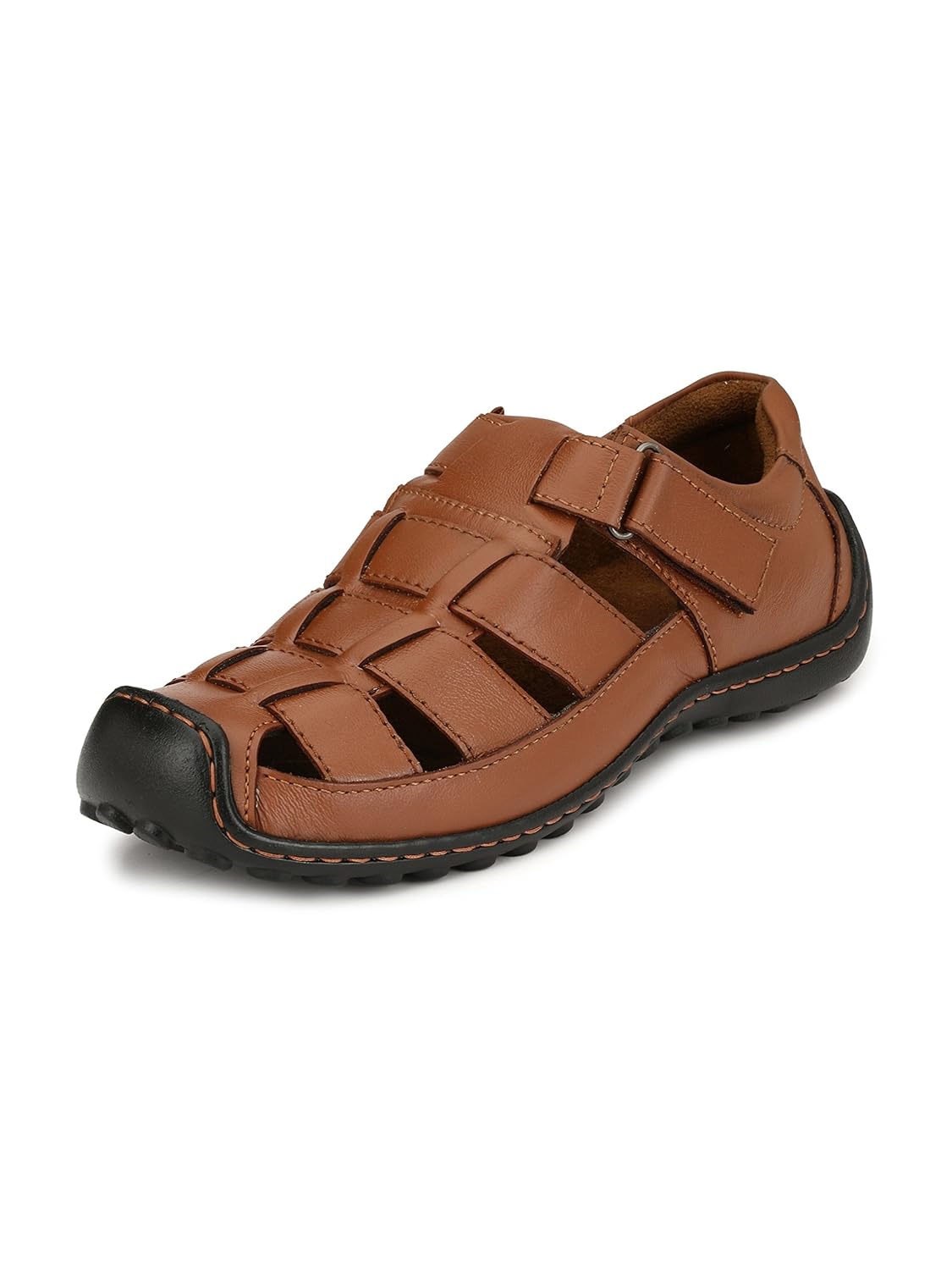 sir corbett men's brown genuine leather casual sandals