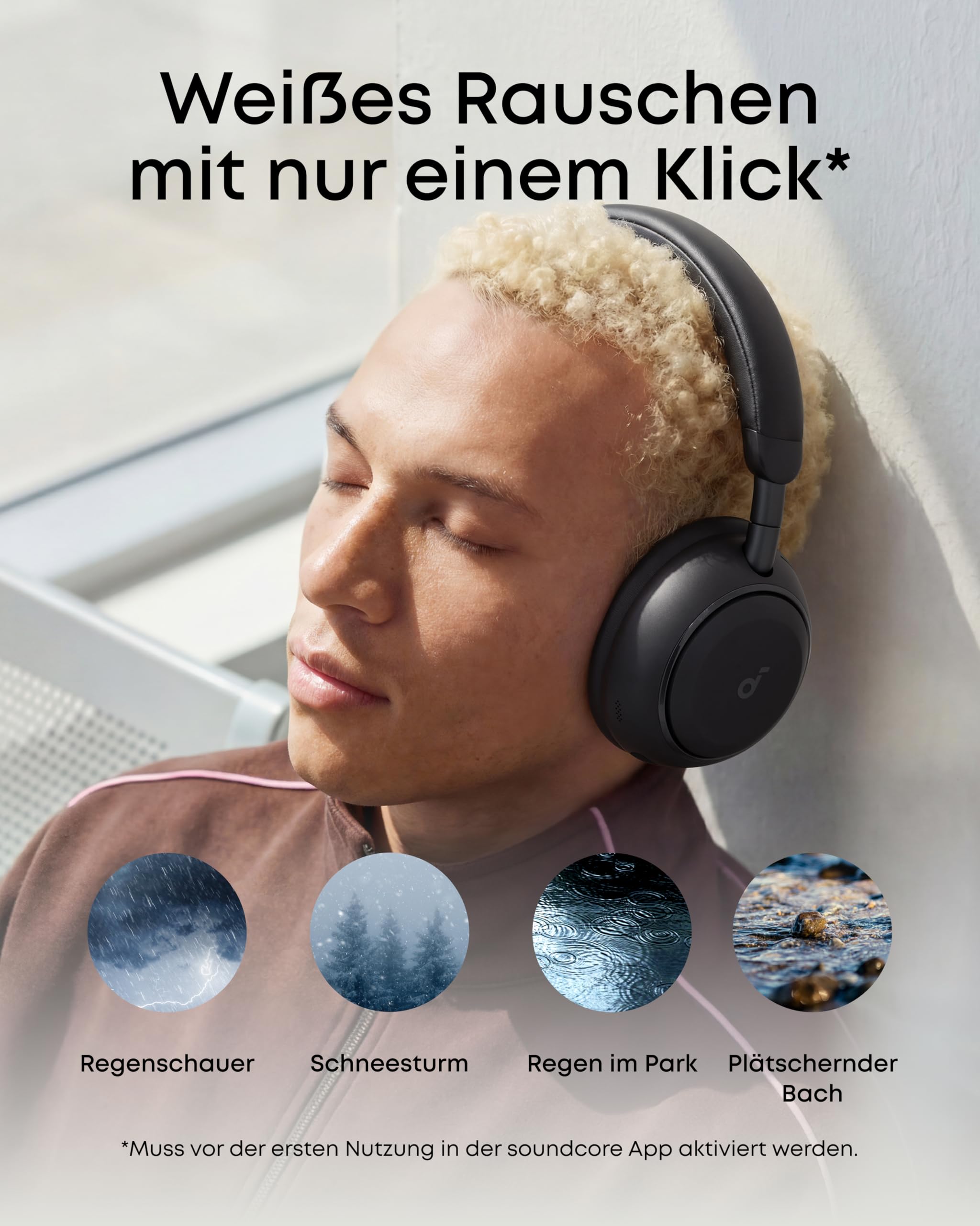 soundcore Space 2 by Anker, Noise Cancelling Kopfhörer, bequem, 50h Akku, LDAC Hi-Res Wireless Audio, Duale Verbindungen, klare Telefonate, Bluetooth 6.1, Nap-Modus, Trageerkennung 6