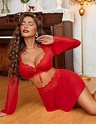 Avidlove Women's Sexy Contrast Lace Mesh Lingerie