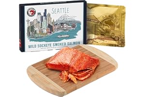SeaBear Seattle Skyline Smoked Sockeye Salmon Gift Box - Wild Caught, Shelf Stable, Ready to Eat, 6 oz Smoked Salmon Fillet from Alaska