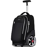 NEW TILAMI 19 Inch Rolling Backpack for School Stair-Climbing, Black | Teen Boys Girls Carry-on Suitcase Large Organizer Compartment 15.6 Laptop Sleeve Adjustable Handle Roller Travel Bag College