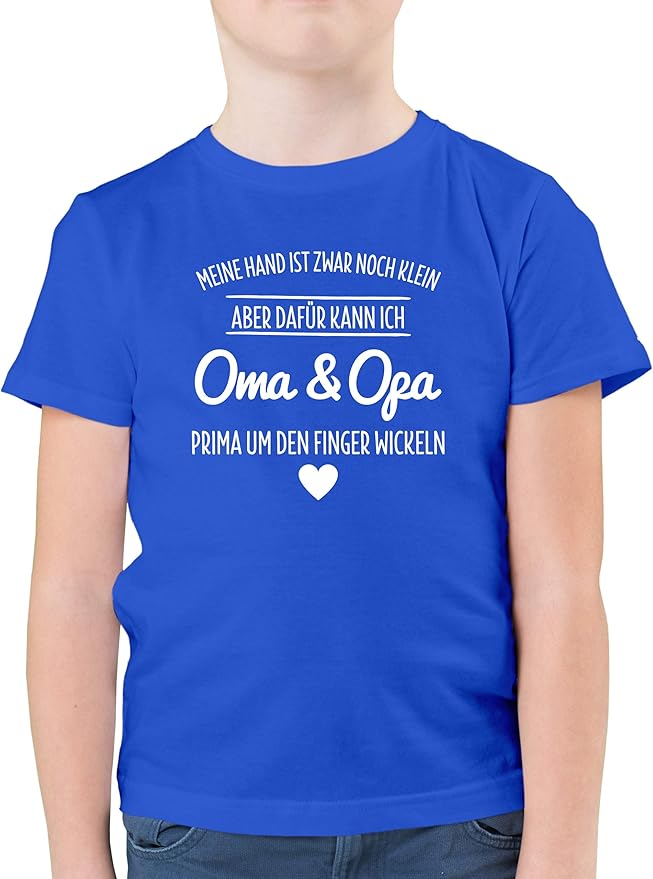 Shirtracer Sprüche Kind Oma und Opa um den Finger Wickeln Kinder