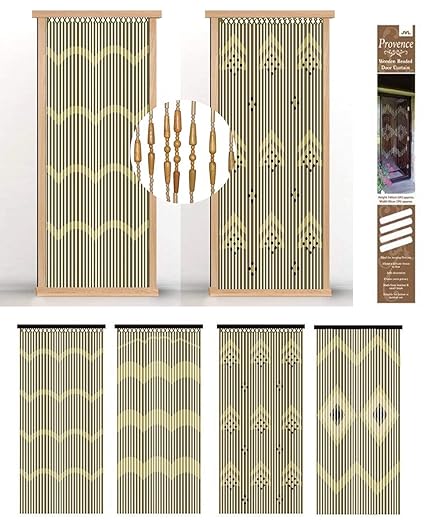Aqs International Bamboo Wooden Beaded Door Curtain Insect Blind