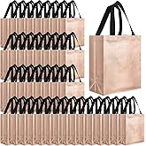 Eccliy 80 Pieces Gift Bags Set Glossy Reusable Tote with Handle Grocery Bags for Wedding, Easter, Valentines, Spring Events(10 x 8 x 4.7 Inch,Champagne)