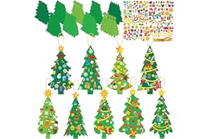 chiazllta 945Pcs DIY Christmas Tree Craft Kit Kids Holiday Art Making Craft with Stickers, Make Your Own Christmas Bookmark Xmas Party Favor Decoration Home Classroom Game Activities