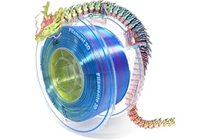 YOUSU PLA Filament Triple Color Coextrusion Silk 3D Printer Filament 1.75mm for 3D Printer & 3D Pen, Multicolor PLA Rainbow Filament, 1kg(2.2lbs) Silk PLA Red Gold Blue.