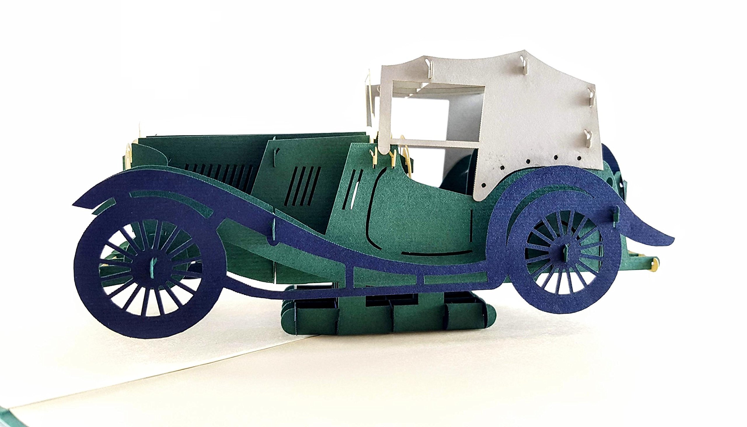 iGifts And Cards Classic Car 3D Pop Up Greeting Card - Antique, Collectible, Automobile, Half-Fold, Happy Birthday, Retirement, Father's Day, Thank You, Just Because, All Occasion, Congratulations — image 1