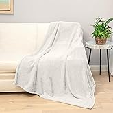 Northwest HGTV Super Luxe Faux Fur Throw Blanket, Ultra Soft Decorative Layer for Couch, Bed, or Chair, Cozy Plush Blanket for Home or Gift, 50 x 70 inches, Ivory