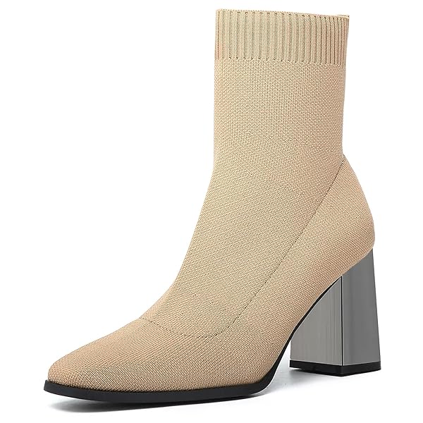NEWBELLA WOMEN’S POINTED TOE ANKLE BOOTS-MINIMALIST CHUNKY HEEL...