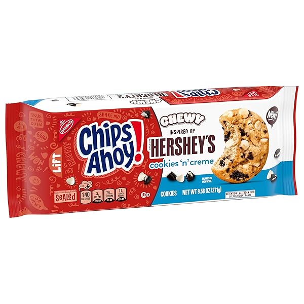 CHIPS AHOY! CHEWY HERSHEY’S COOKIES ‘N’ CREME BAR-INSPIRED COOKIES, 9.58 OZ