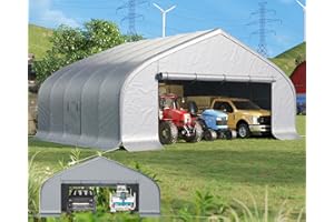 Jocisland Heavy Duty Anti-Snow Carport with Spacious Aluminum Frame, Roll-Up Doors & Mesh Windows, 22.5 x 20 FT Outdoor Canop