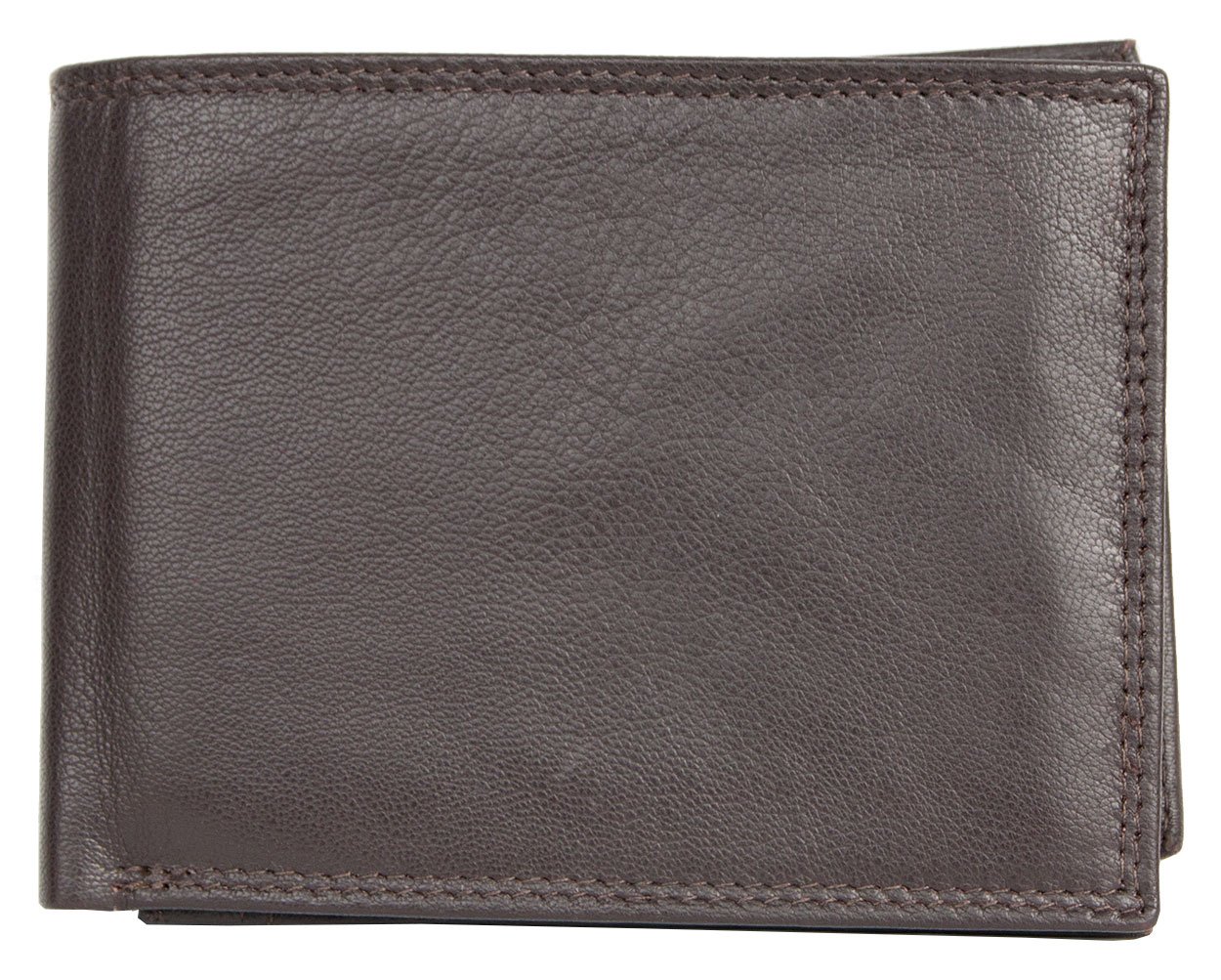 Dark Brown Soft Genuine Leather Wallet without any Logos or Markings