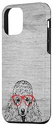 iPhone 12 mini Poodle in Red Glasses Nerd Dog Case