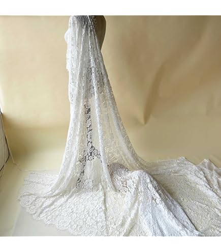 Amazon.com: Exquisite Silver Bridal Lace Fabric by 1 Yard Rhinestone Beaded  Tulle 3D Flower Wedding Lace for Gown,Dress 51 inches Width