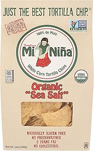 Tortilleria Mi Nina, Chip Tortilla White Corn Sea Salt, 12 Ounce