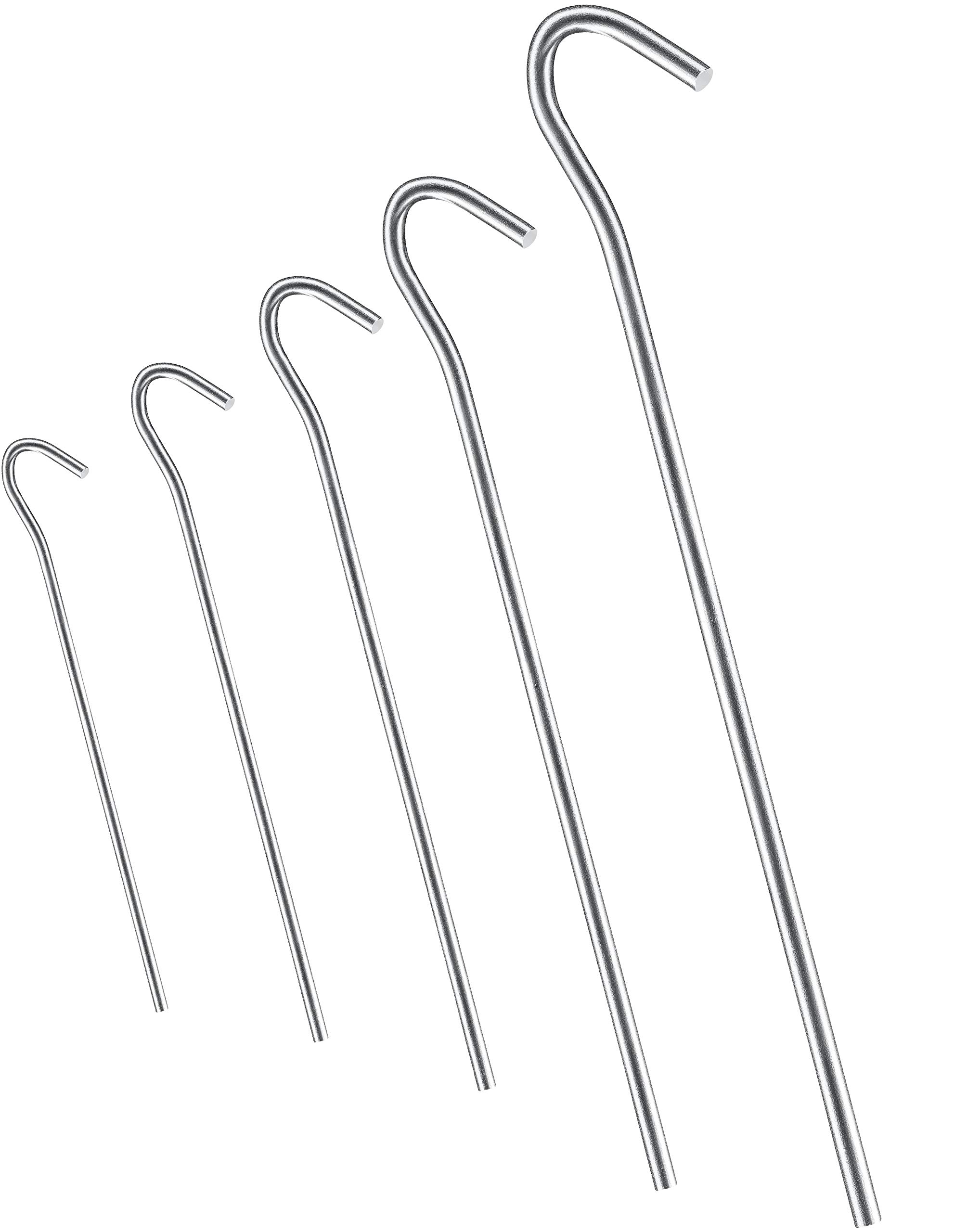Balinco 72x Anti-ROST tent pegs Ø 5 mm, length 230 mm - round profile | pegs | ground pegs | ground anchor made of galvanised steel for fastening & fixing tents when camping (72)