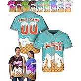 Custom Baseball Jersey – Personalized Name, Number & Logo, Customizable Ice Cream Jersey Drip Style for Men Women Youth Kids