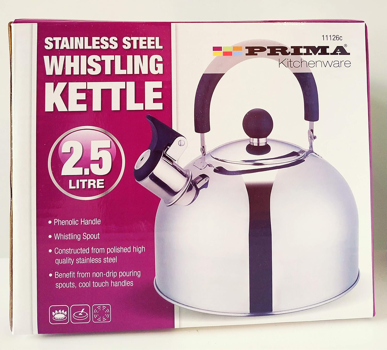 Whistling Kettle 2.5 Litre Stainless Steel Silver, 7 Litres - Image 4
