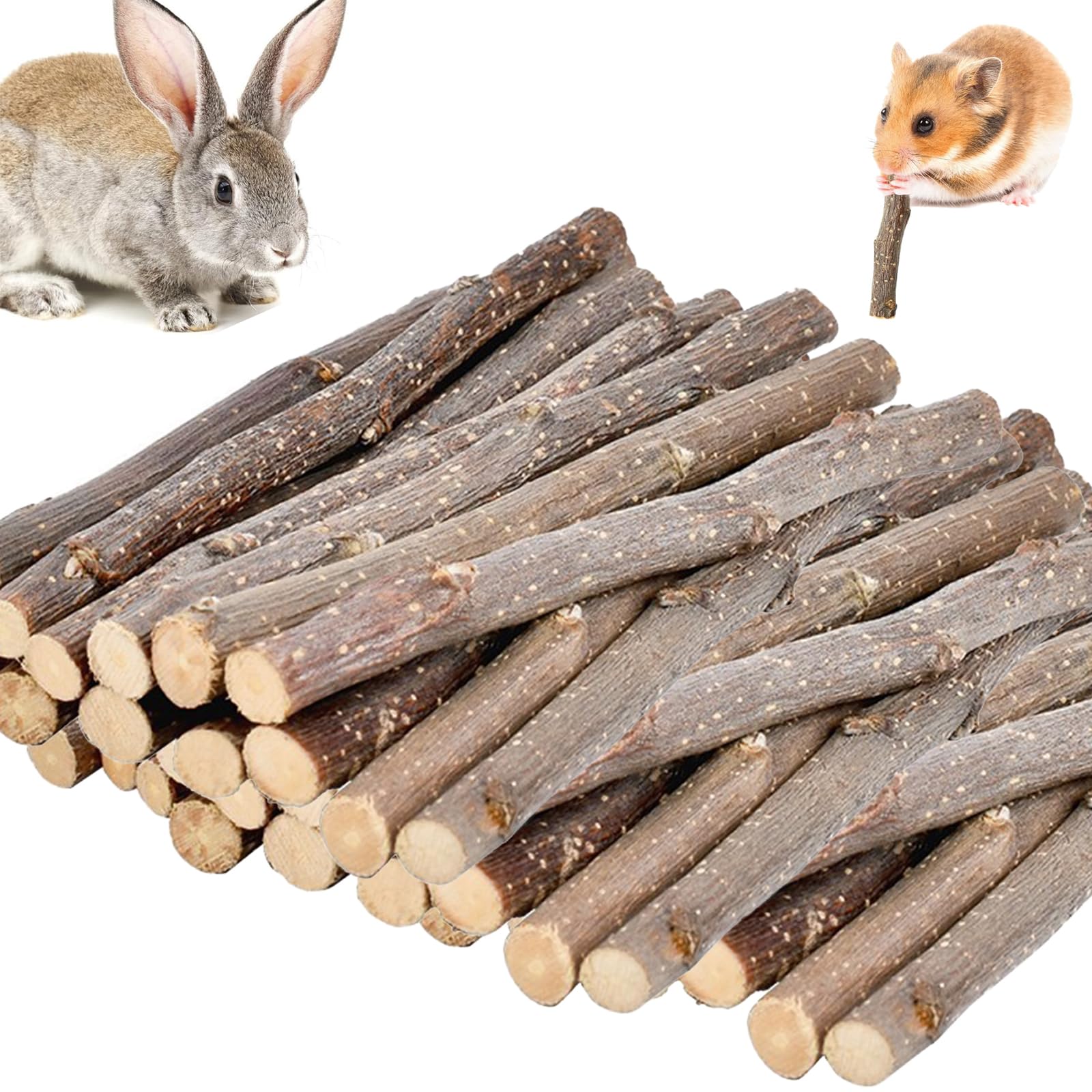 Natural Apple Sticks for Hamsters, Guinea Pigs & Rabbits - 200g Molar Chew Toys