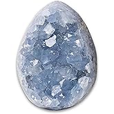 CrystalHola 400-600g Natural Celestine Cluster, Blue Crystal Geode Cave,Geode Decor,Home Office Decoration, Crystal Healing, Feng Shui Decoration, Spiritual Balance,1Pc